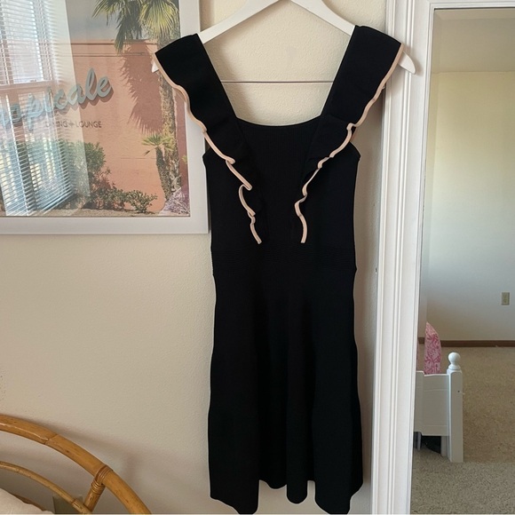 Sandro Paris Tristian Frill Ruffle Knit Dress in Size FR 36 US 4 Small - Picture 5 of 8